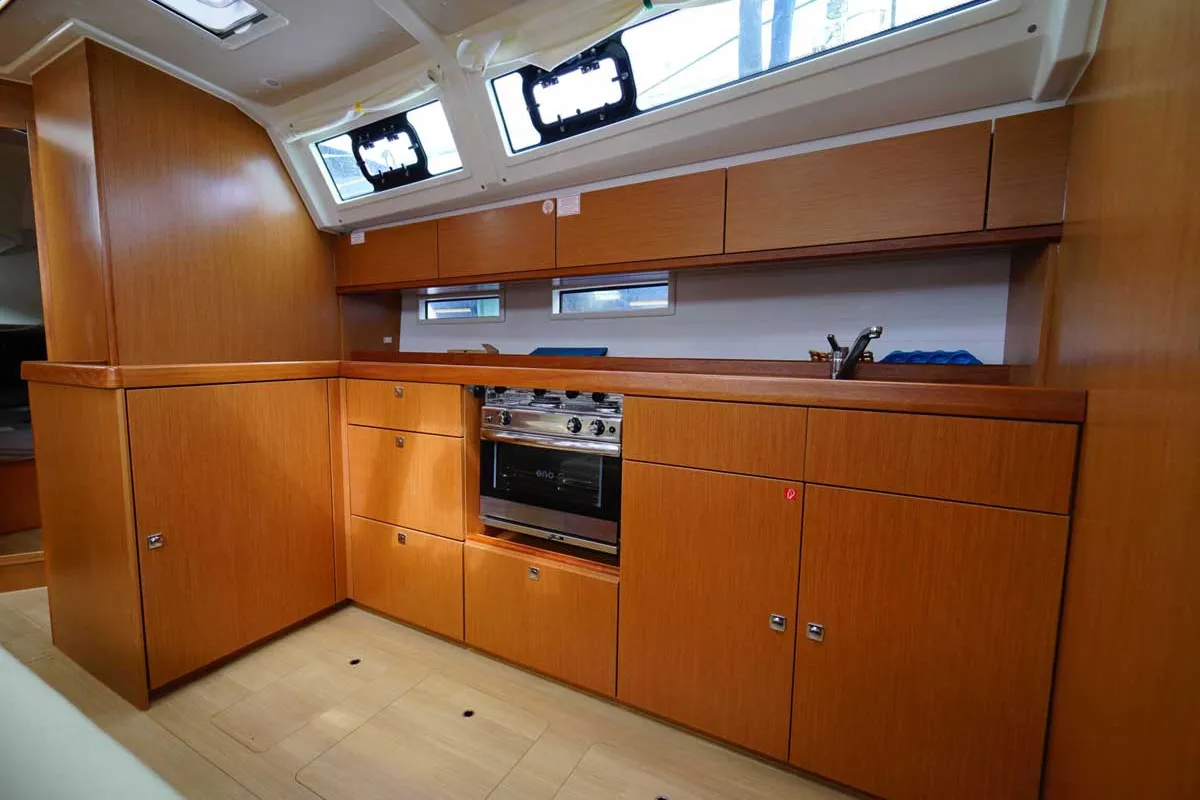 Galley of Sail La Vie, a Bavaria Cruiser 46 sailboat at Kavala, Greece