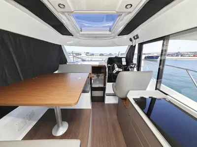 Salon of Freeya, a Beneteau Antares 9 OB motorboat at Grad Biograd na Moru, Croatia