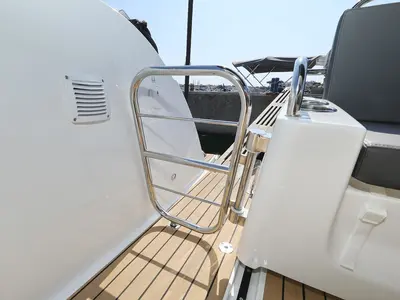Deck of Freeya, a Beneteau Antares 9 OB motorboat at Grad Biograd na Moru, Croatia