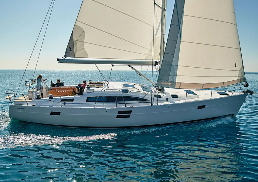 Exterior view of Evana, a Elan Impression 50.1 sailboat at Grad Šibenik, Croatia