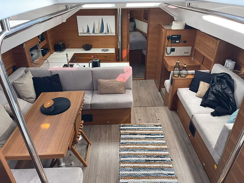 Salon of Evana, a Elan Impression 50.1 sailboat at Grad Šibenik, Croatia