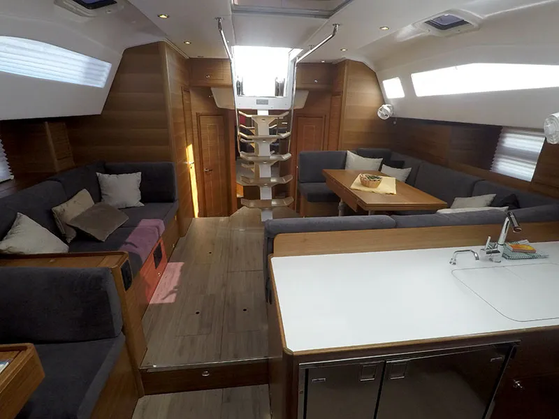 Salon of Evana, a Elan Impression 50.1 sailboat at Grad Šibenik, Croatia