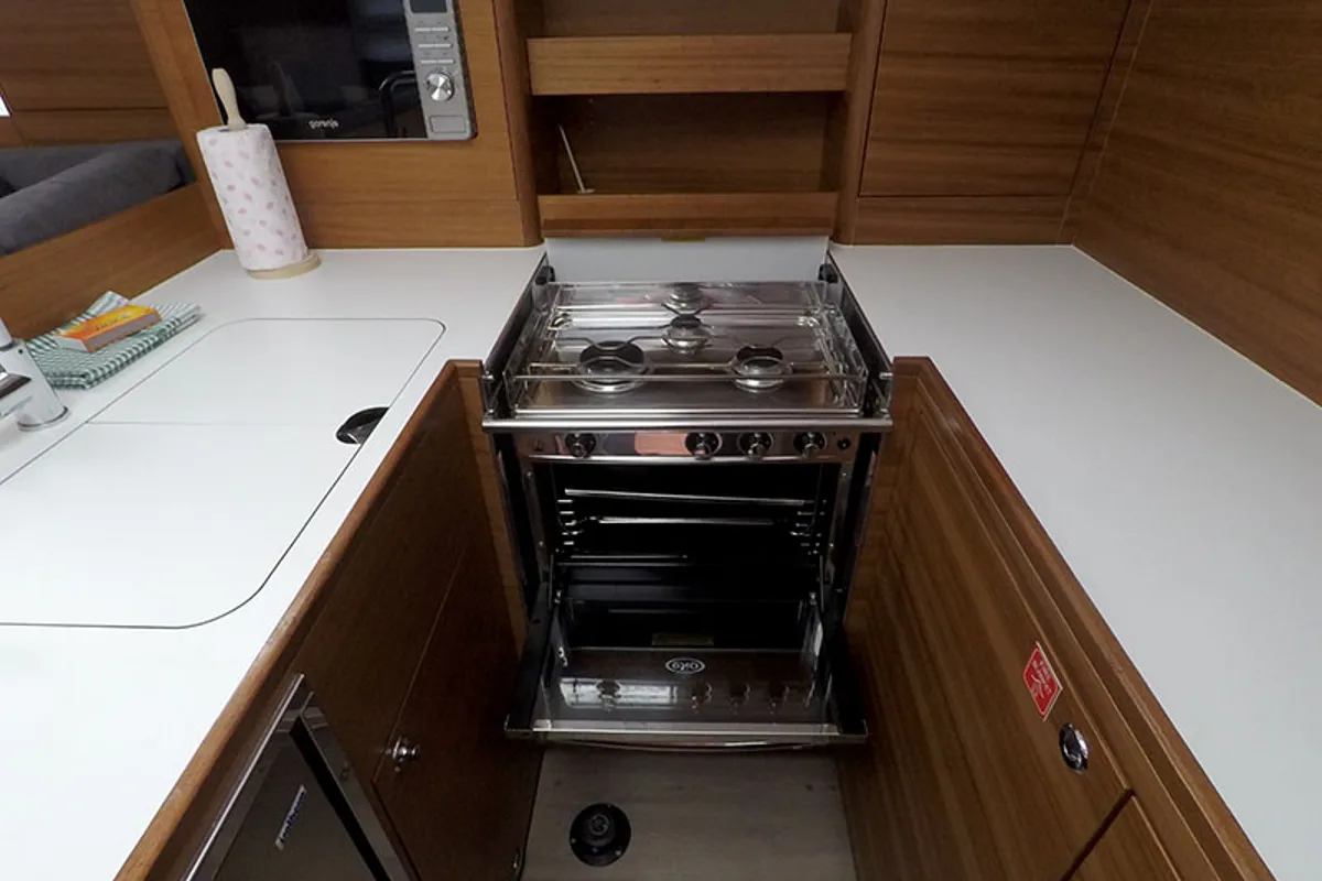 Galley of Evana, a Elan Impression 50.1 sailboat at Grad Šibenik, Croatia