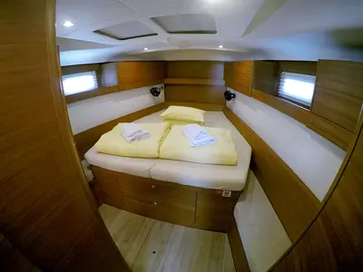Cabin on Evana, a Elan Impression 50.1 sailboat at Grad Šibenik, Croatia