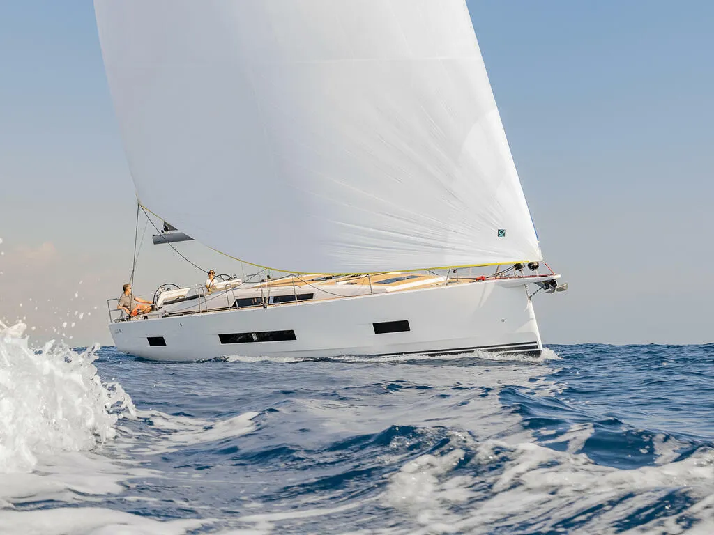 Exterior view of Time Off, a Hanse 460 sailboat at Rosignano Solvay, Italy