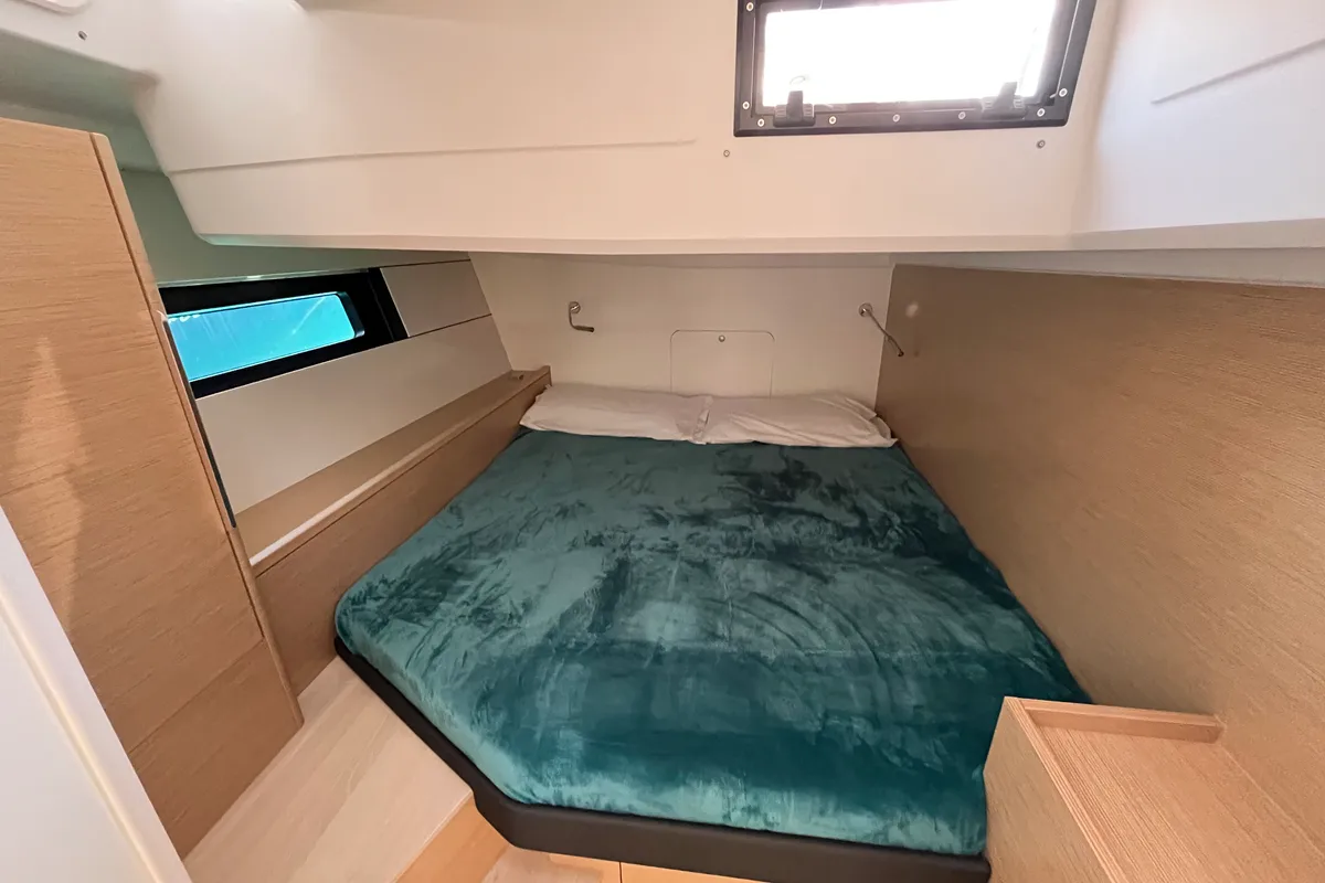Cabin on Time Off, a Hanse 460 sailboat at Rosignano Solvay, Italy
