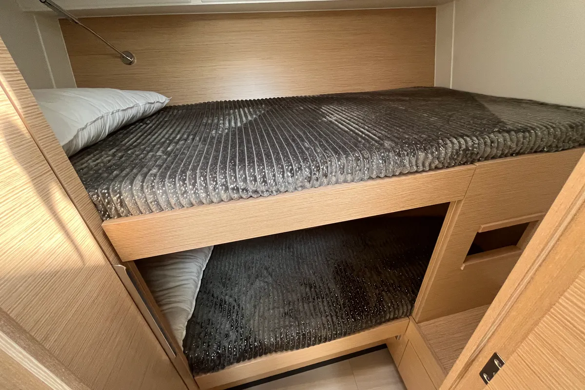 Cabin on Time Off, a Hanse 460 sailboat at Rosignano Solvay, Italy
