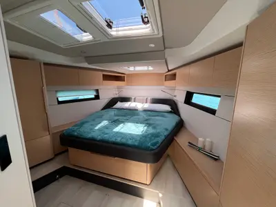 Cabin on Time Off, a Hanse 460 sailboat at Rosignano Solvay, Italy