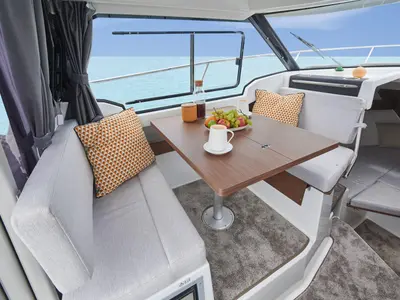 Salon of Merry Fisher, a Jeanneau Merry Fisher 795 motorboat at Grad Vodice, Croatia
