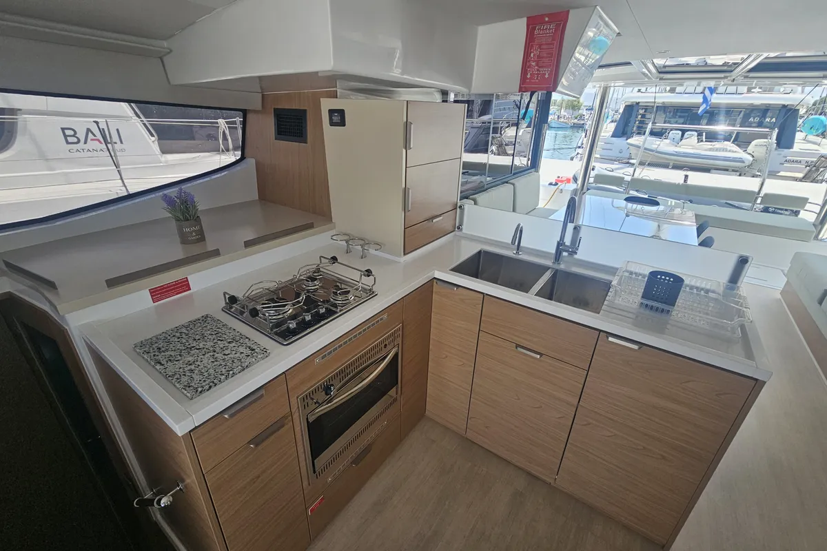 Galley of Destiny, a Bali 4.8 catamaran at Athens, Greece