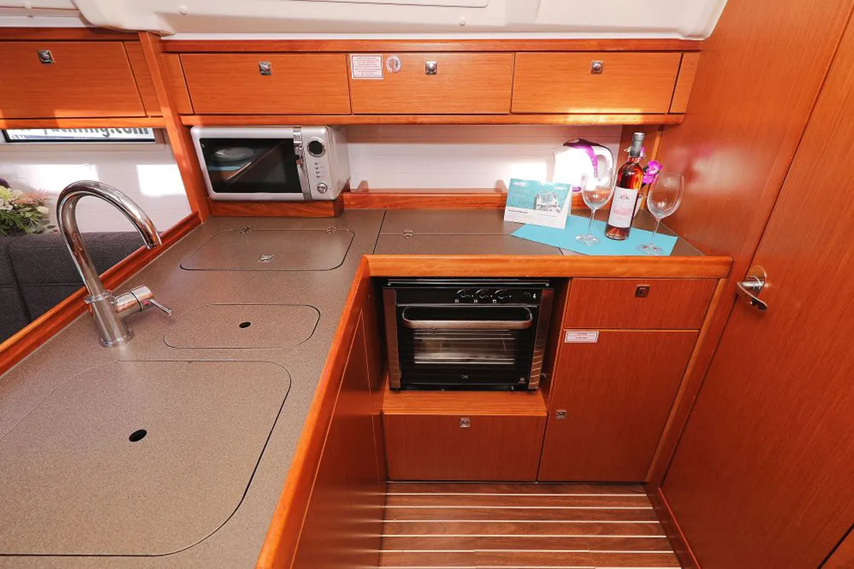 Galley of My Princess, a Bavaria Cruiser 37 sailboat at Grad Trogir, Croatia
