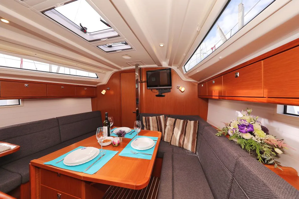 Salon of My Princess, a Bavaria Cruiser 37 sailboat at Grad Trogir, Croatia