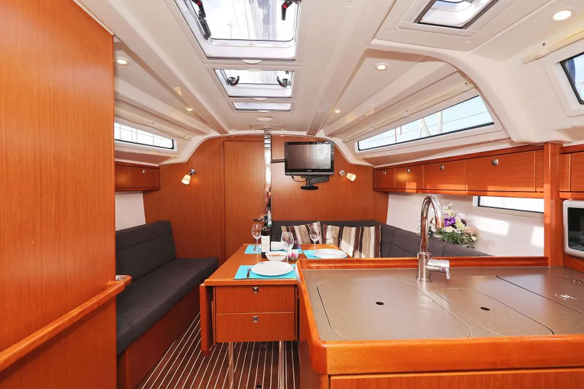 Salon of My Princess, a Bavaria Cruiser 37 sailboat at Grad Trogir, Croatia