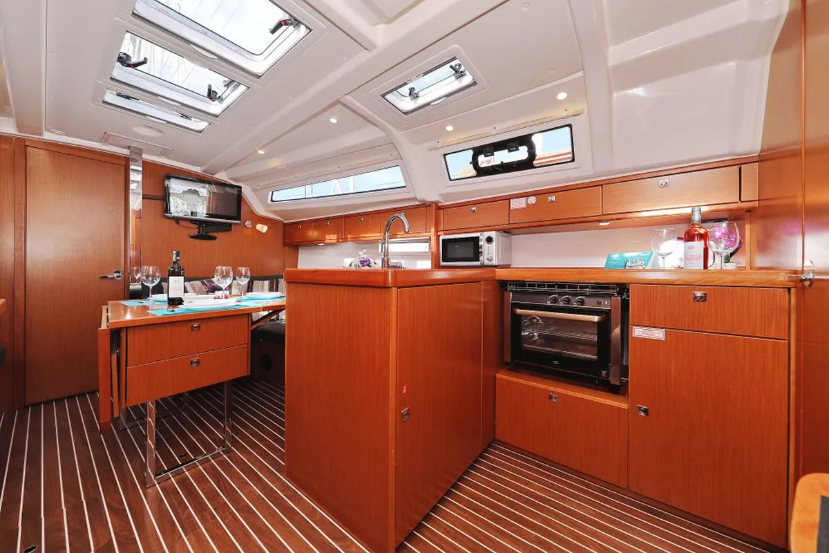 Galley of My Princess, a Bavaria Cruiser 37 sailboat at Grad Trogir, Croatia