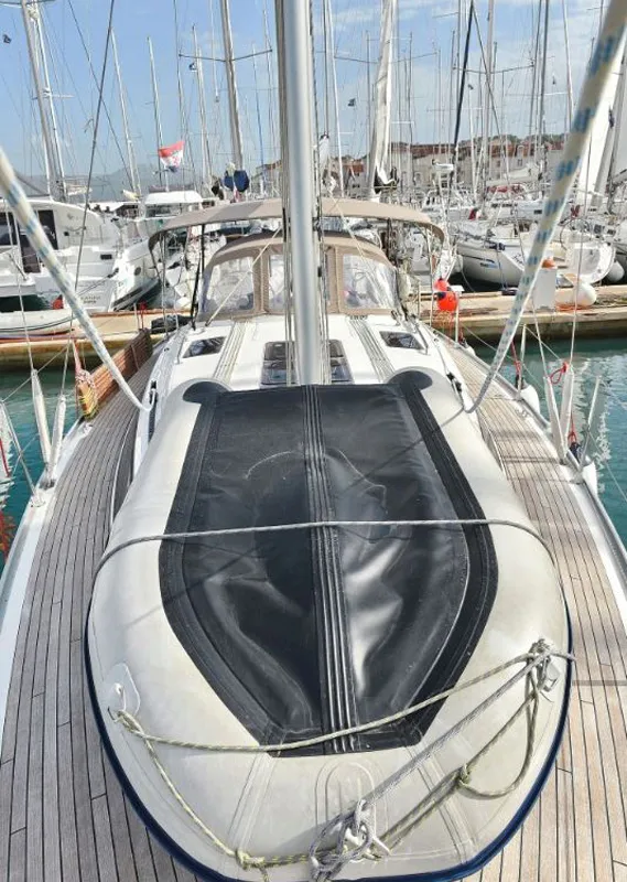 Deck of My Princess, a Bavaria Cruiser 37 sailboat at Grad Trogir, Croatia