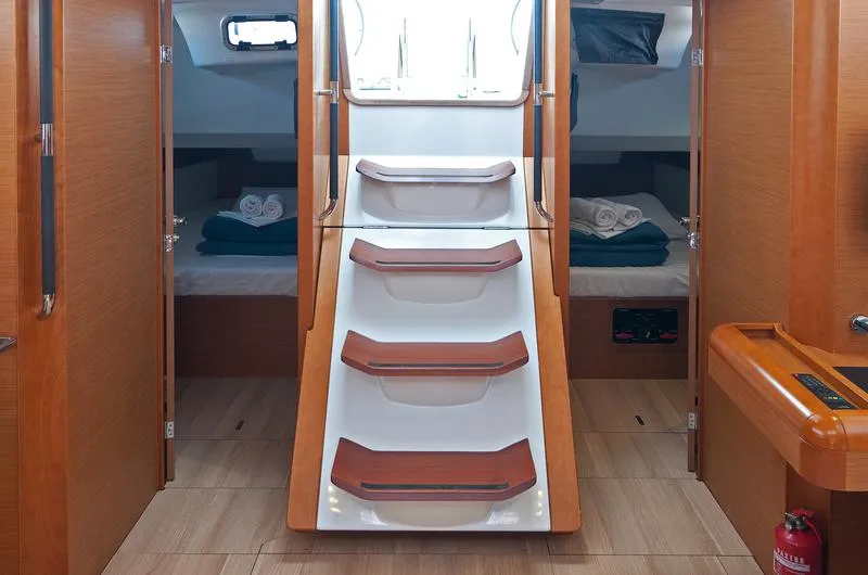 Cabin on South Kiss, a Jeanneau Sun Odyssey 469 sailboat at Split, Croatia