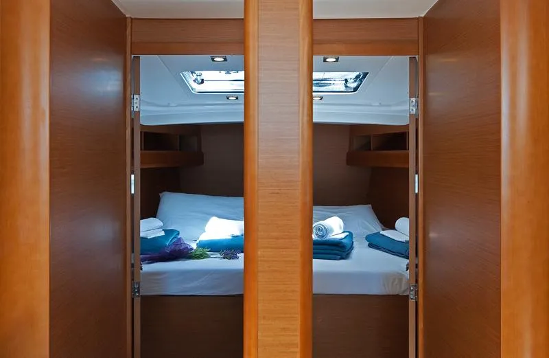 Cabin on South Kiss, a Jeanneau Sun Odyssey 469 sailboat at Split, Croatia