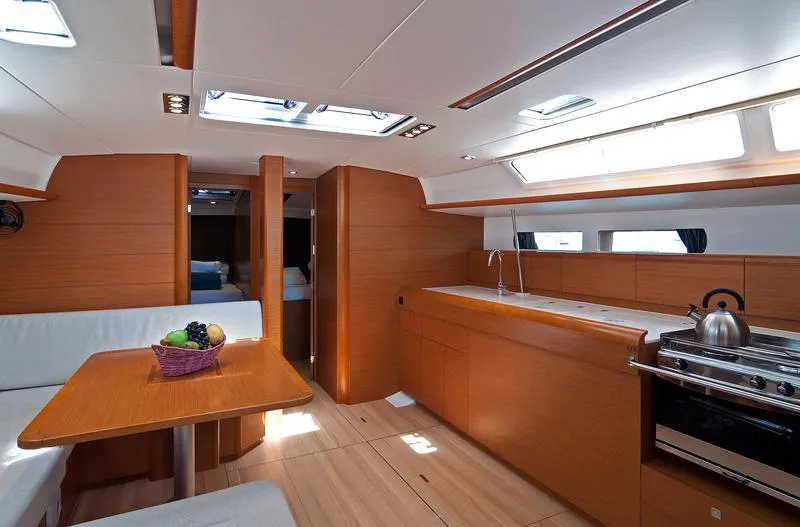 Salon of South Kiss, a Jeanneau Sun Odyssey 469 sailboat at Split, Croatia