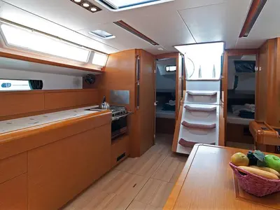 Galley of South Kiss, a Jeanneau Sun Odyssey 469 sailboat at Split, Croatia