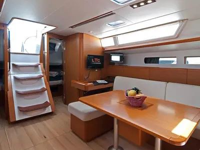 Salon of South Kiss, a Jeanneau Sun Odyssey 469 sailboat at Split, Croatia