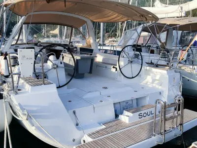 Deck of Soul, a Beneteau Oceanis 45 sailboat at Tivat, Montenegro