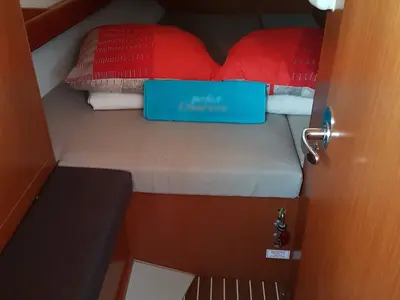 Cabin on Theia, a Bavaria Cruiser 34 sailboat at Punat, Croatia