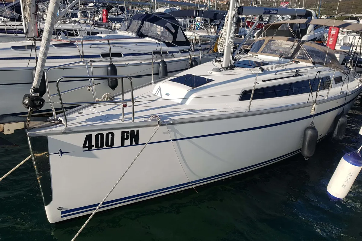 Theia, a Bavaria Cruiser 34 sailboat at Punat, Croatia