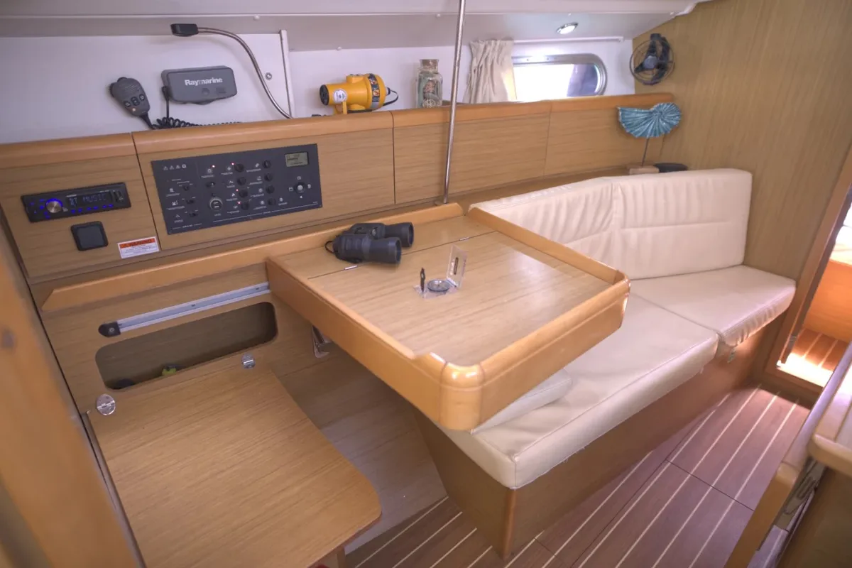 Salon of Candy, a Jeanneau Sun Odyssey 36i sailboat at Municipal Unit of Megara, Greece