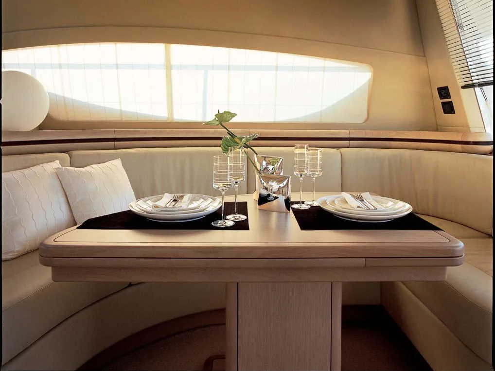 Salon of The Boat, a Ferretti 550 motor yacht at Panaji, India