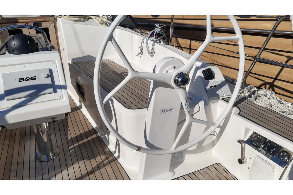 Cockpit of Simone, a Bavaria Cruiser 37 sailboat at Gothenburg, Sweden