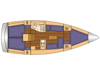 Floor plan of Simone, a Bavaria Cruiser 37 sailboat at Gothenburg, Sweden