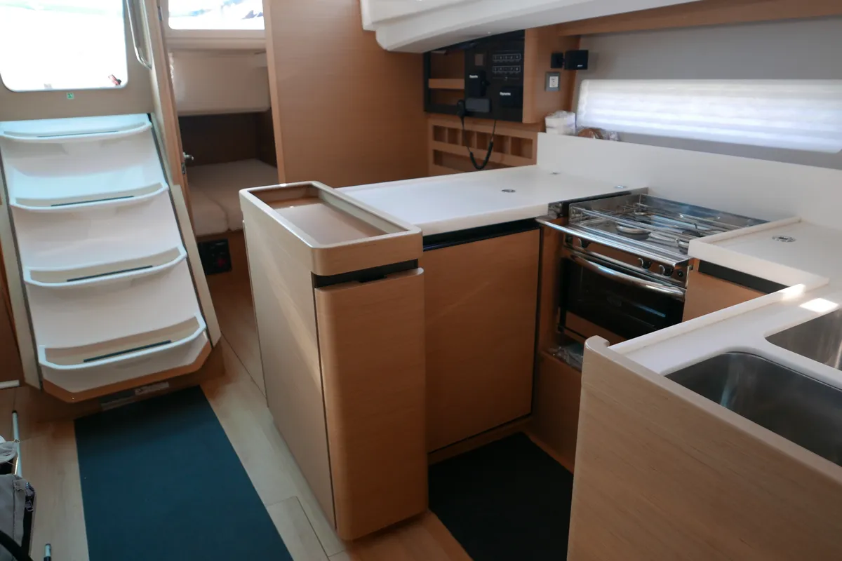 Galley of Frenetica, a Jeanneau Sun Odyssey 440 sailboat at San Vincenzo, Italy