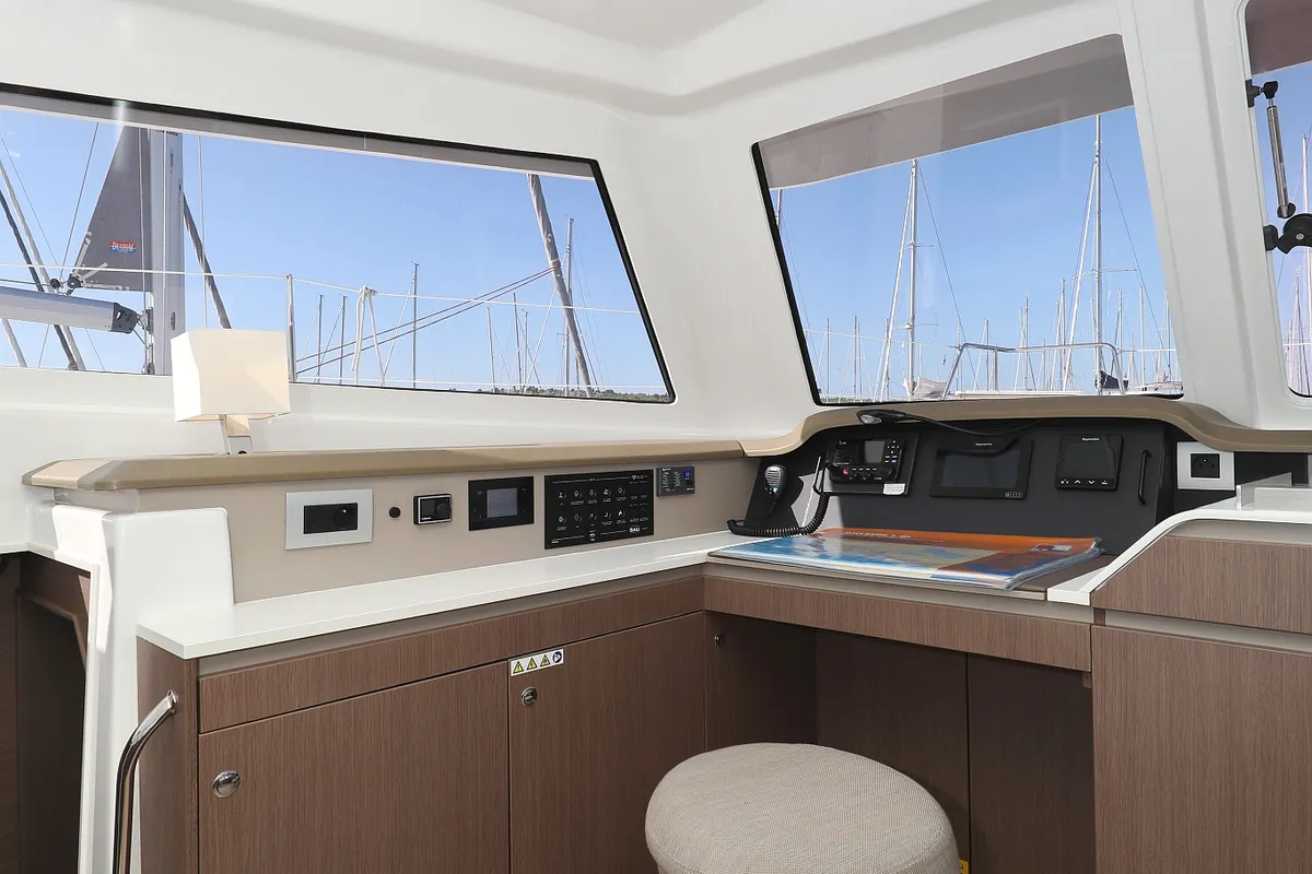 Cockpit of 4 Friends, a Bali Catspace catamaran at Grad Trogir, Croatia