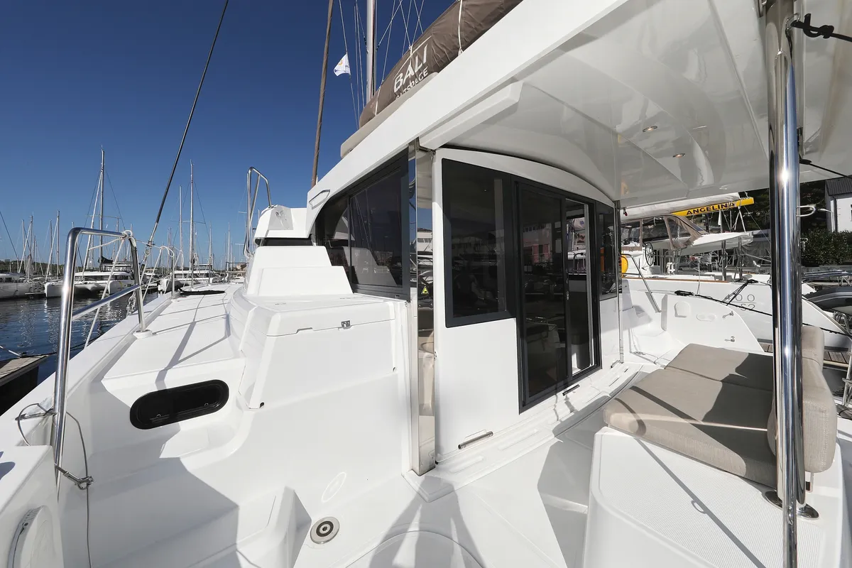 Deck of 4 Friends, a Bali Catspace catamaran at Grad Trogir, Croatia