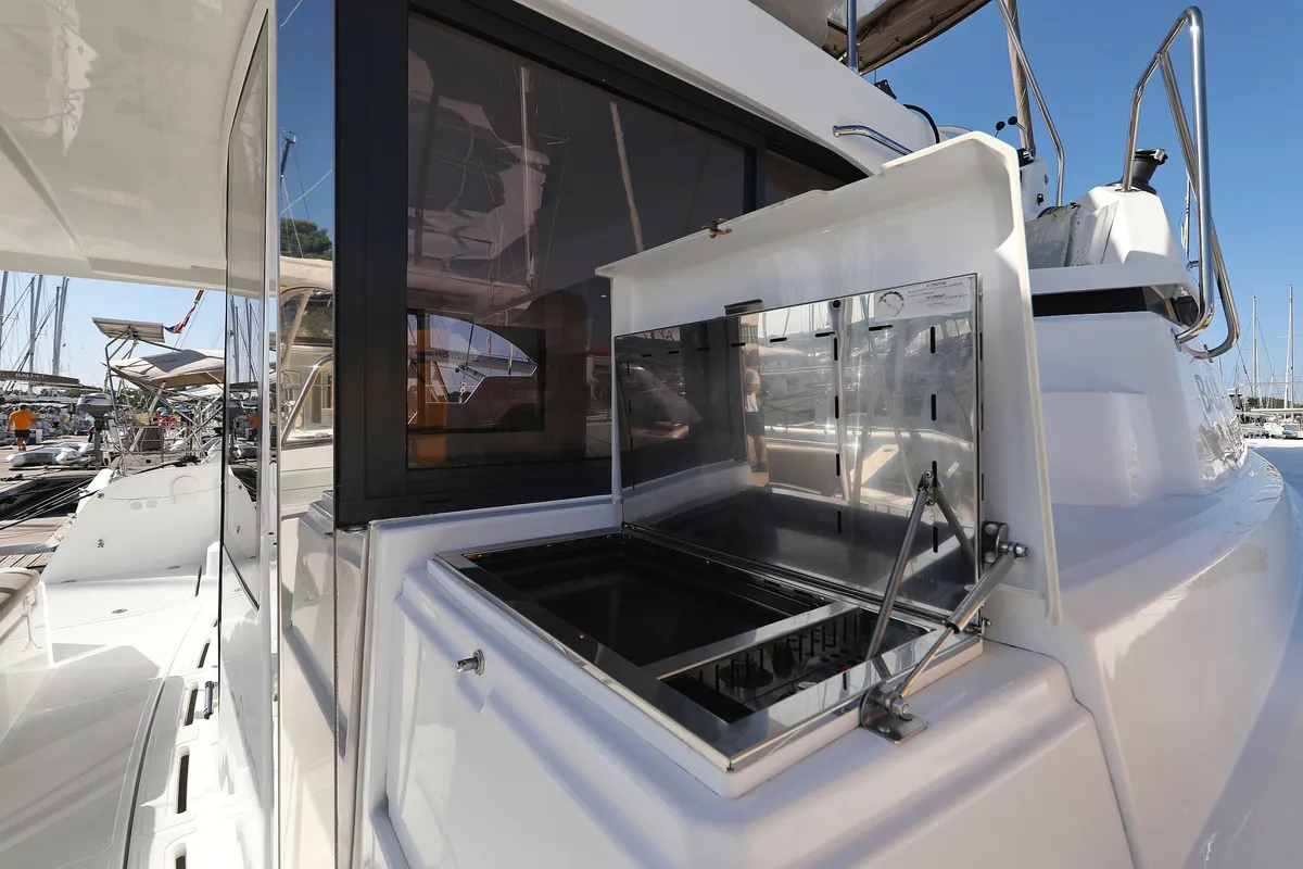 Deck of 4 Friends, a Bali Catspace catamaran at Grad Trogir, Croatia