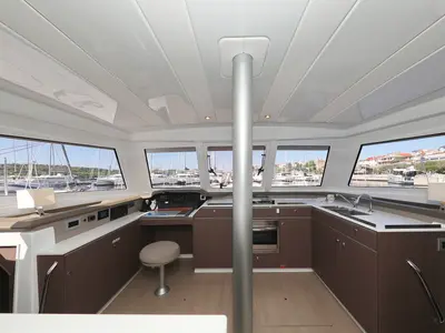 Galley of 4 Friends, a Bali Catspace catamaran at Grad Trogir, Croatia