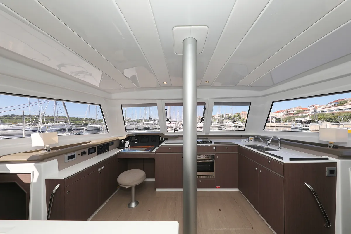 Galley of 4 Friends, a Bali Catspace catamaran at Grad Trogir, Croatia