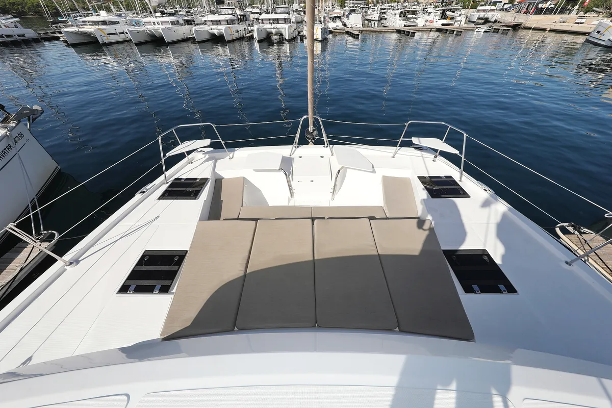Deck of 4 Friends, a Bali Catspace catamaran at Grad Trogir, Croatia