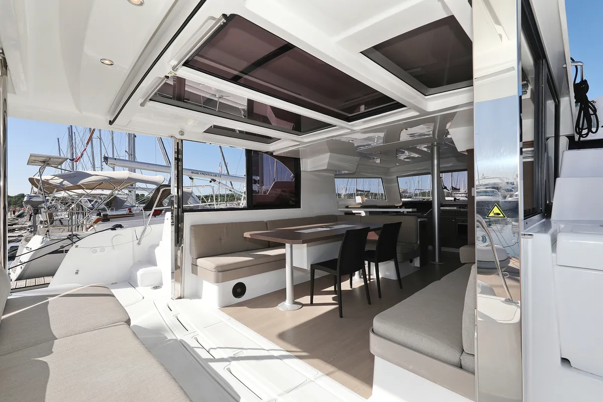 Deck of 4 Friends, a Bali Catspace catamaran at Grad Trogir, Croatia