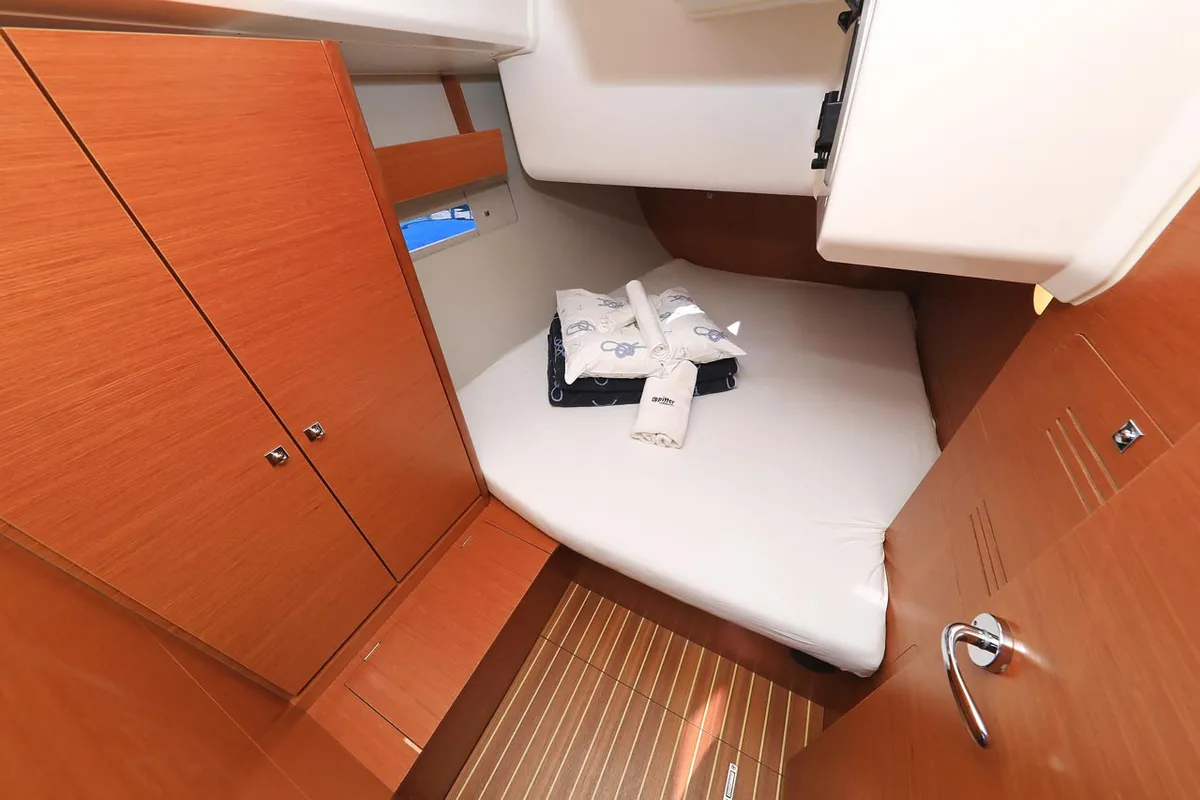 Cabin on My Affair, a Dufour 412 GL sailboat at Grad Trogir, Croatia