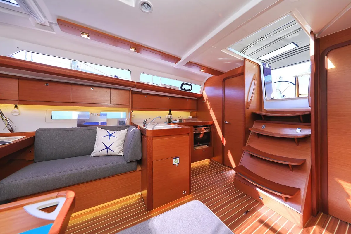 Salon of My Affair, a Dufour 412 GL sailboat at Grad Trogir, Croatia