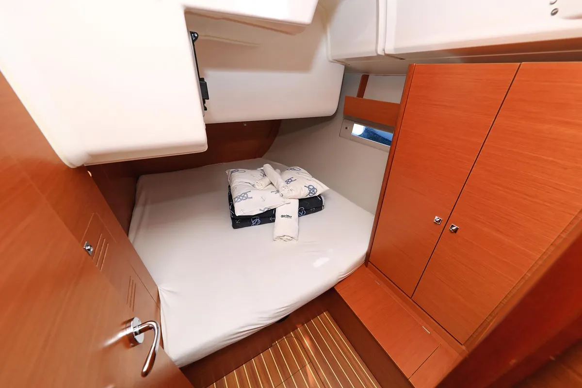 Cabin on My Affair, a Dufour 412 GL sailboat at Grad Trogir, Croatia