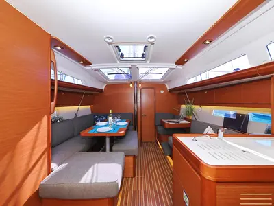 Salon of My Affair, a Dufour 412 GL sailboat at Grad Trogir, Croatia