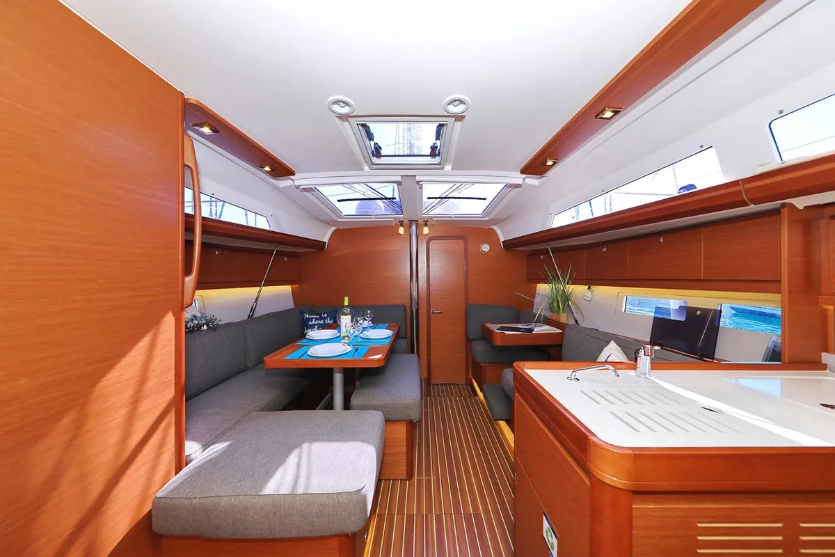 Salon of My Affair, a Dufour 412 GL sailboat at Grad Trogir, Croatia