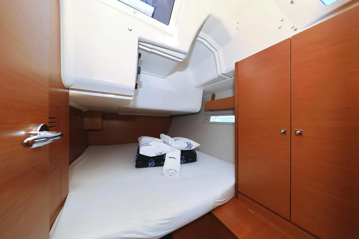 Cabin on My Affair, a Dufour 412 GL sailboat at Grad Trogir, Croatia