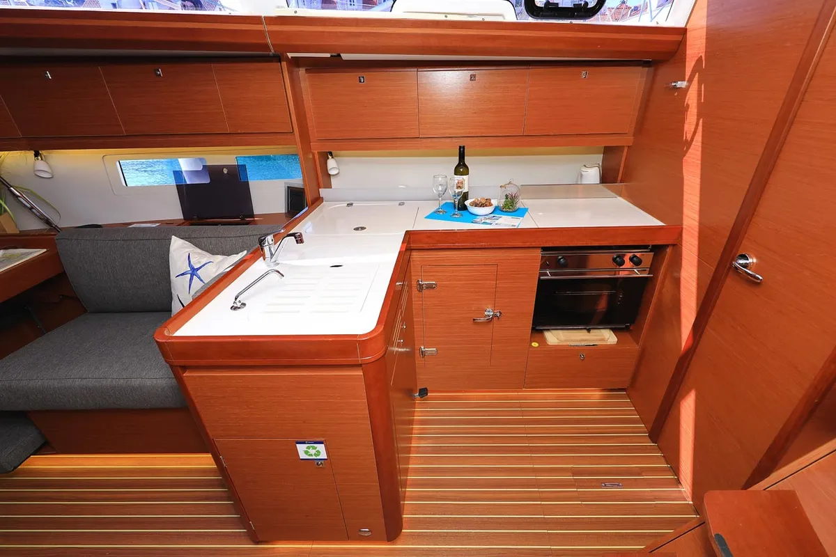 Galley of My Affair, a Dufour 412 GL sailboat at Grad Trogir, Croatia