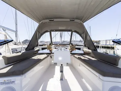 Deck of Lumi, a Dufour 37 sailboat at Grad Biograd na Moru, Croatia