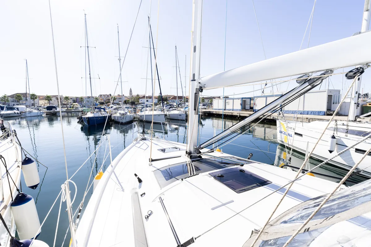 Exterior view of Lumi, a Dufour 37 sailboat at Grad Biograd na Moru, Croatia