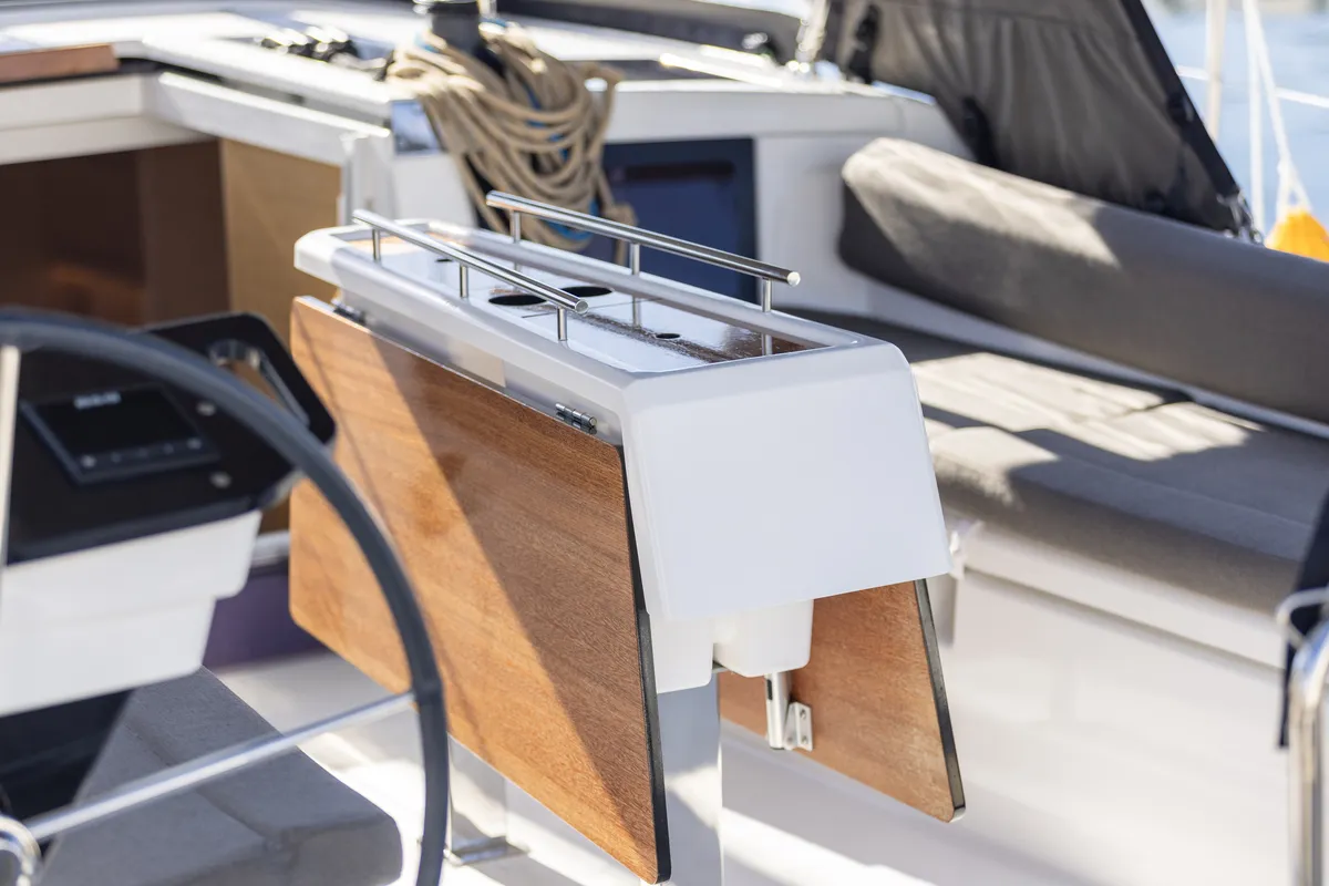 Deck of Lumi, a Dufour 37 sailboat at Grad Biograd na Moru, Croatia