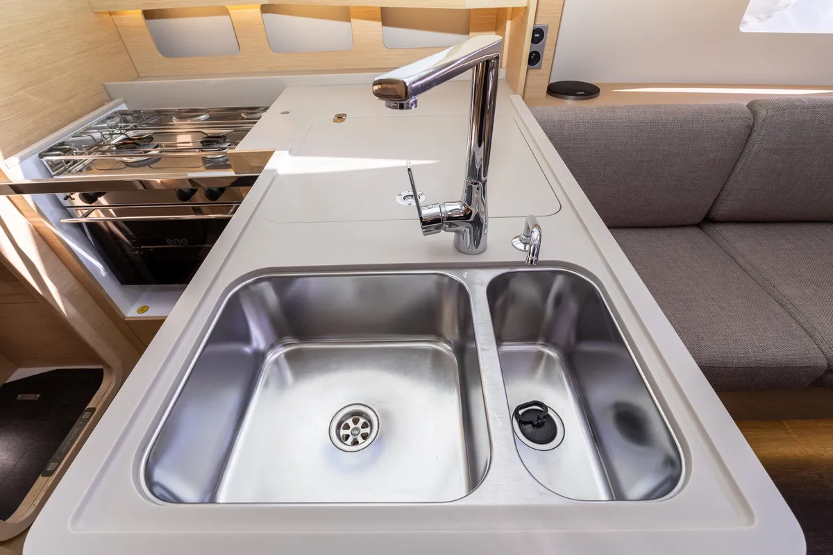 Galley of Lumi, a Dufour 37 sailboat at Grad Biograd na Moru, Croatia